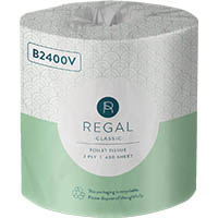 regal green n save 2 ply toilet tissue 400 sheets roll (carton 48 rolls)