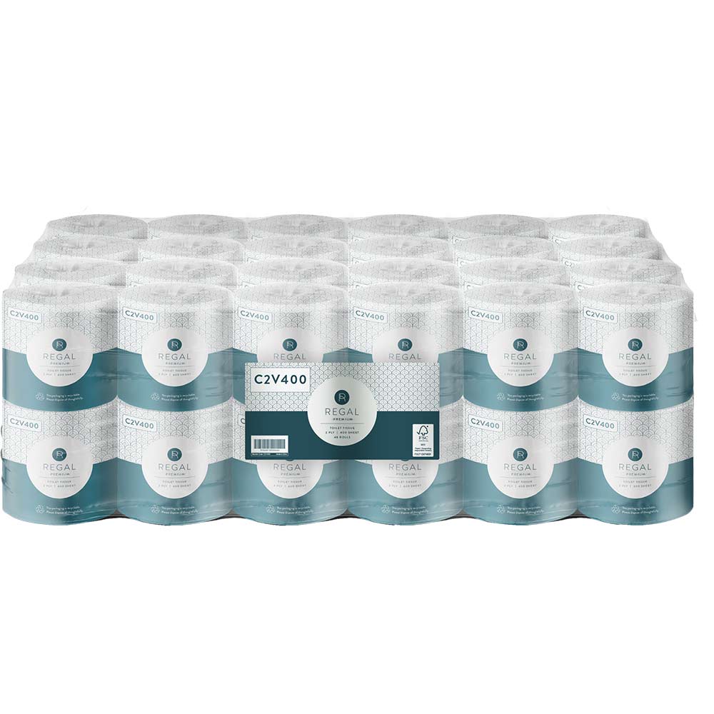 REGAL PREMIUM TOILET ROLL WRAPPED 2-PLY 400 SHEET WHITE |  | 7010817