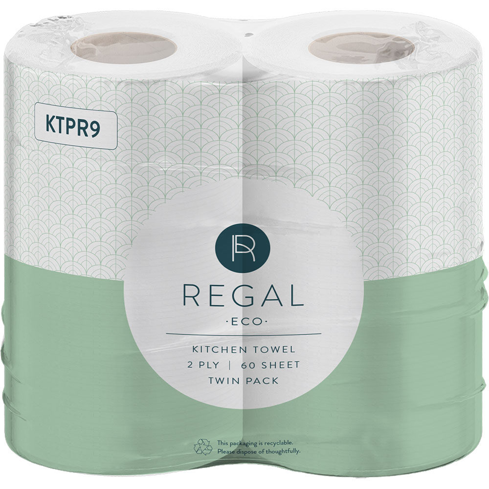 Image for REGAL CLASSIC KITCHEN TOWELS 2-PLY 60 SHEET PACK 2 from BusinessWorld Computer & Stationery Warehouse