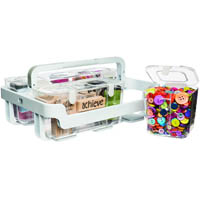 deflecto storage caddy organiser white/clear