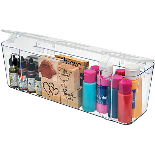 Image for DEFLECTO STORAGE CADDY ORGANISER CONTAINER LARGE WHITE/CLEAR from Buzz Solutions