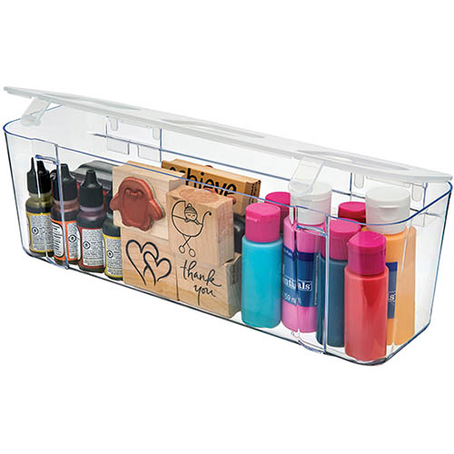 Image for DEFLECTO STORAGE CADDY ORGANISER CONTAINER LARGE WHITE/CLEAR from That Office Place PICTON