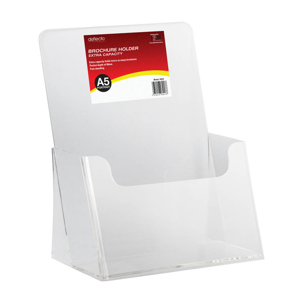 Image for DEFLECTO BROCHURE HOLDER EXTRA CAPACITY FREE-STANDING A5 CLEAR from Mitronics Corporation