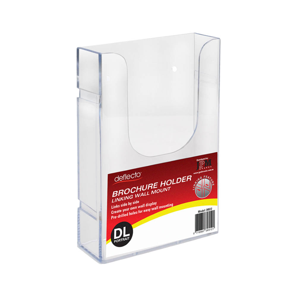 Image for DEFLECTO BROCHURE HOLDER WALL MOUNT LINKING DL CLEAR from Clipboard Stationers & Art Supplies