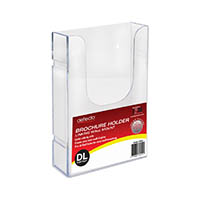 deflecto brochure holder wall mount linking dl clear