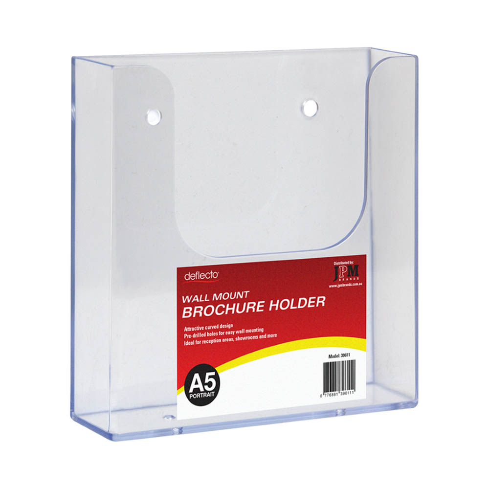 Image for DEFLECTO BROCHURE HOLDER WALL MOUNT A5 CLEAR from Second Office