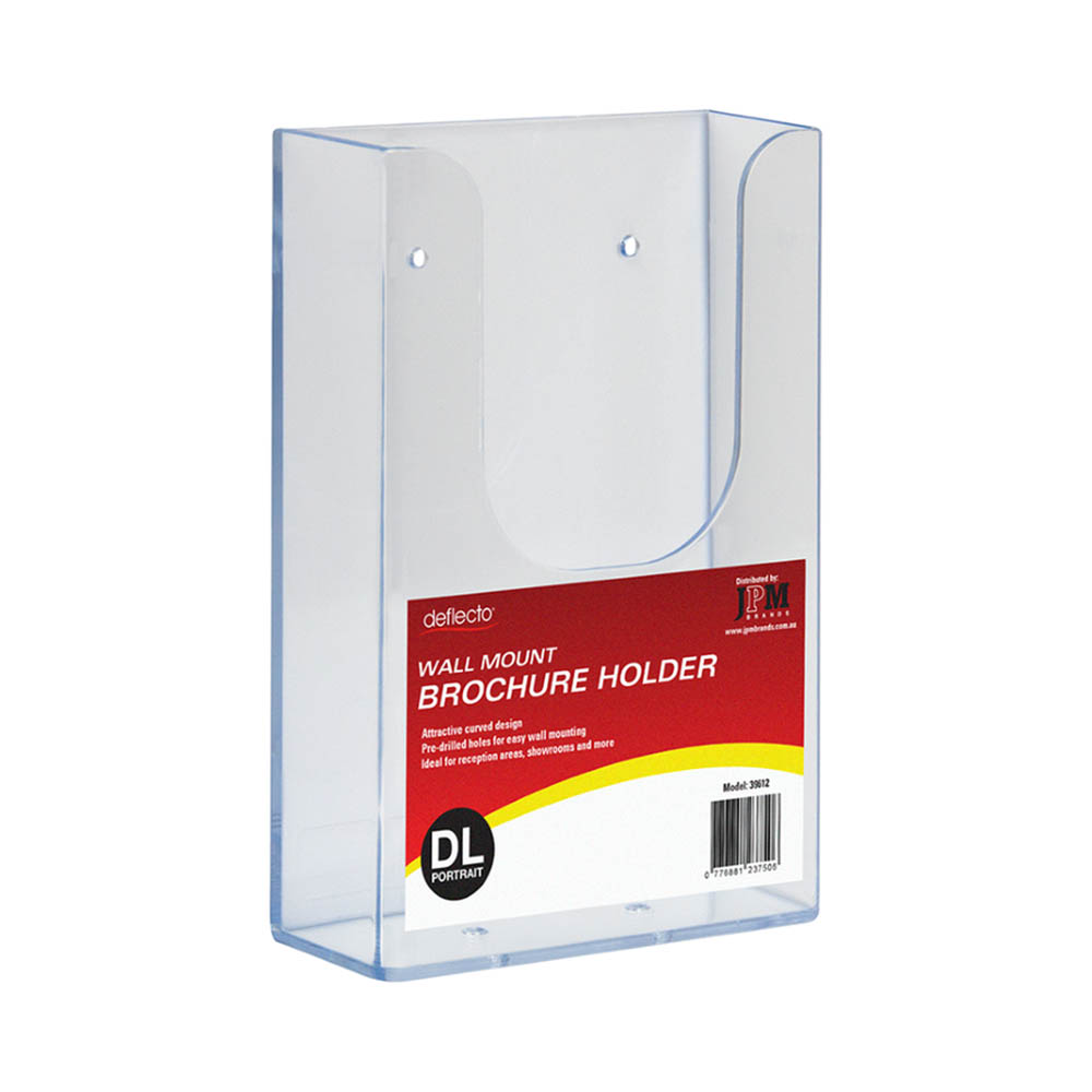 Image for DEFLECTO BROCHURE HOLDER WALL MOUNT DL CLEAR from Clipboard Stationers & Art Supplies