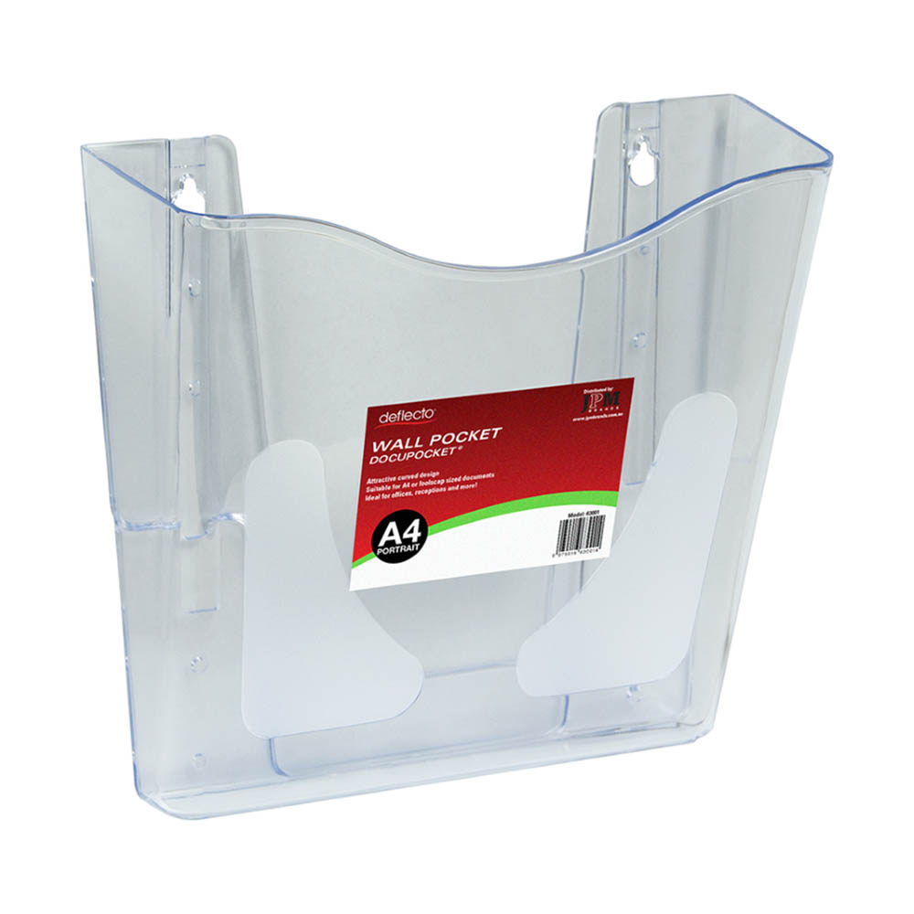 Image for DEFLECTO DOCUPOCKET WALL POCKET PORTRAIT A4 CLEAR from Eastland Office Supplies