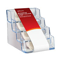 deflecto business card holder landscape 4-tier clear