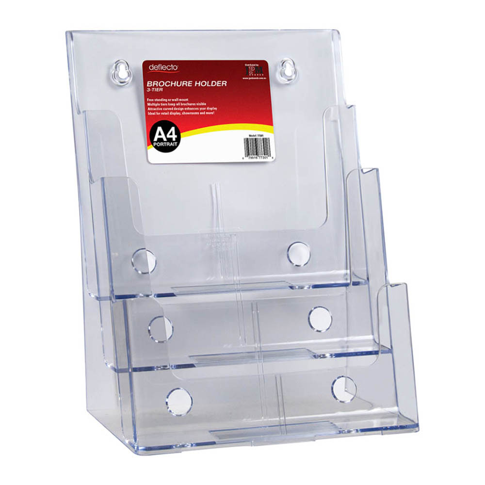 Image for DEFLECTO BROCHURE HOLDER 3-TIER A4 CLEAR from ALLBIZ Office Supplies