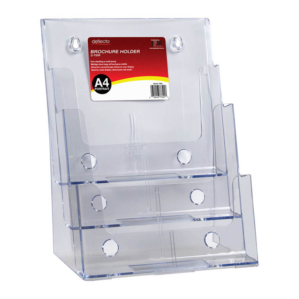 Image for DEFLECTO BROCHURE HOLDER 3-TIER A4 CLEAR from SNOWS OFFICE SUPPLIES - Brisbane Family Company