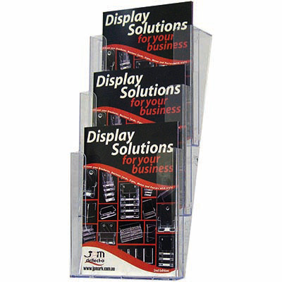 Image for DEFLECTO BROCHURE HOLDER STACKABLE 3-POCKET 3-TIER A4 CLEAR from Merv's Stationery