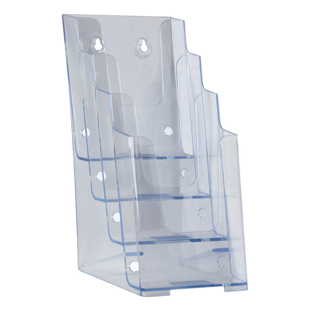 Image for DEFLECTO BROCHURE HOLDER 4-TIER DL CLEAR from Merv's Stationery