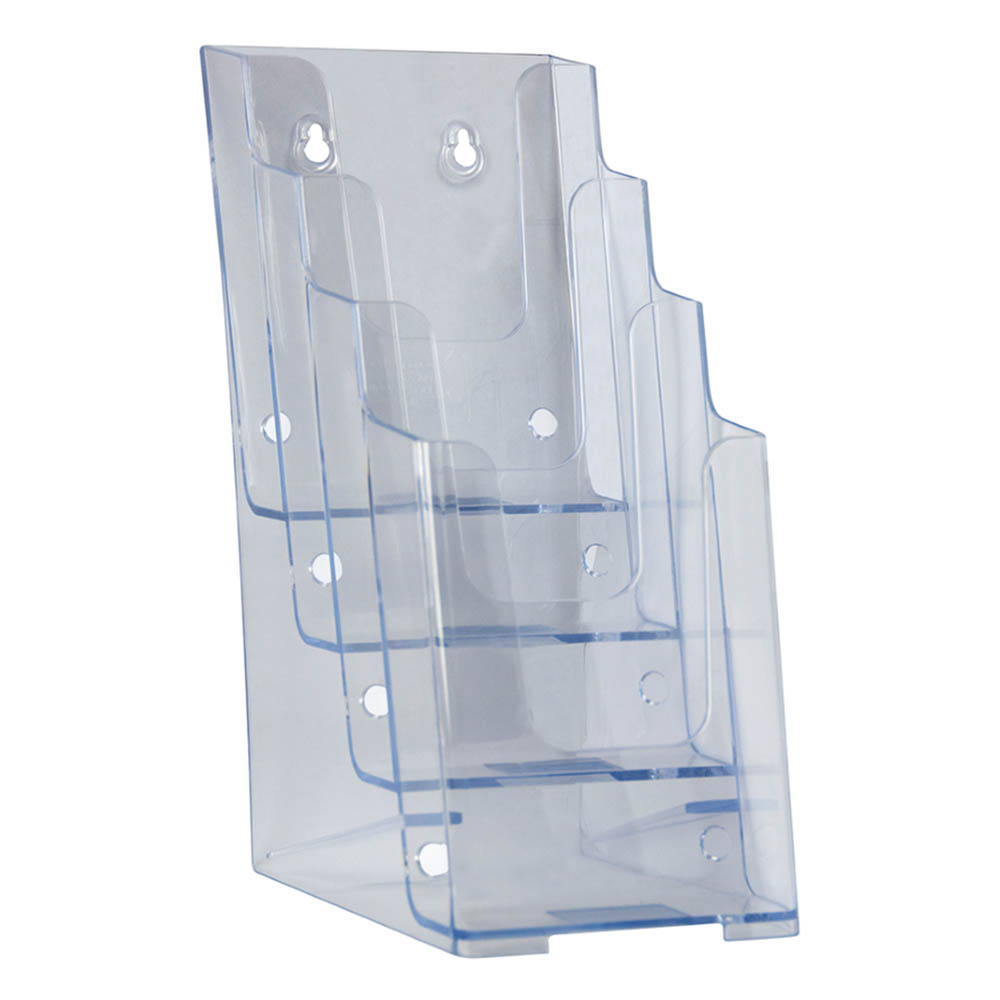 Image for DEFLECTO BROCHURE HOLDER 4-TIER DL CLEAR from BusinessWorld Computer & Stationery Warehouse
