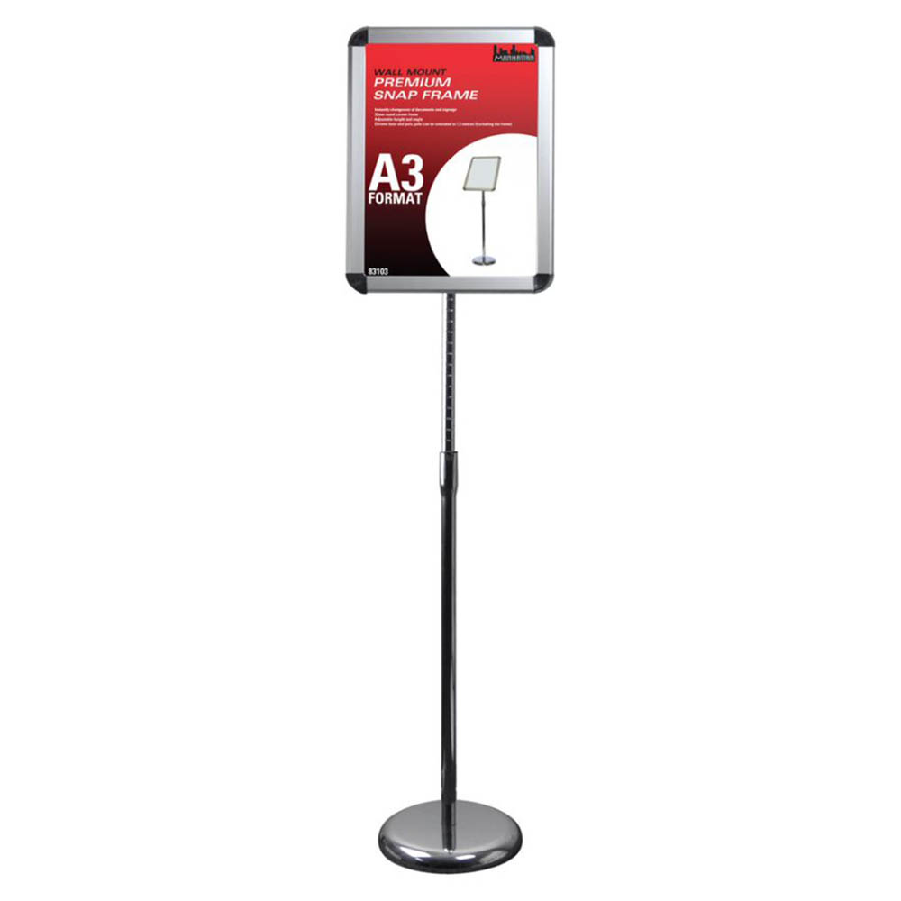 Image for MANHATTAN SNAP FRAME FOYER STAND A3 SILVER from Challenge Office Supplies
