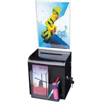 deflecto ballot box lockable with header portrait a4 smoke