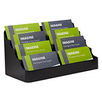 deflecto business card holder recycled landscape 8-pocket 4-tier black