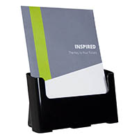 deflecto brochure holder recycled 1-tier a4 black