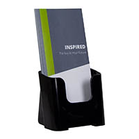 deflecto brochure holder recycled 1-tier dl black