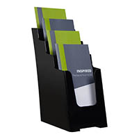 deflecto brochure holder recycled 4-tier dl black