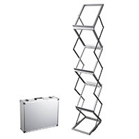 deflecto portable concertina display stand a4 clear