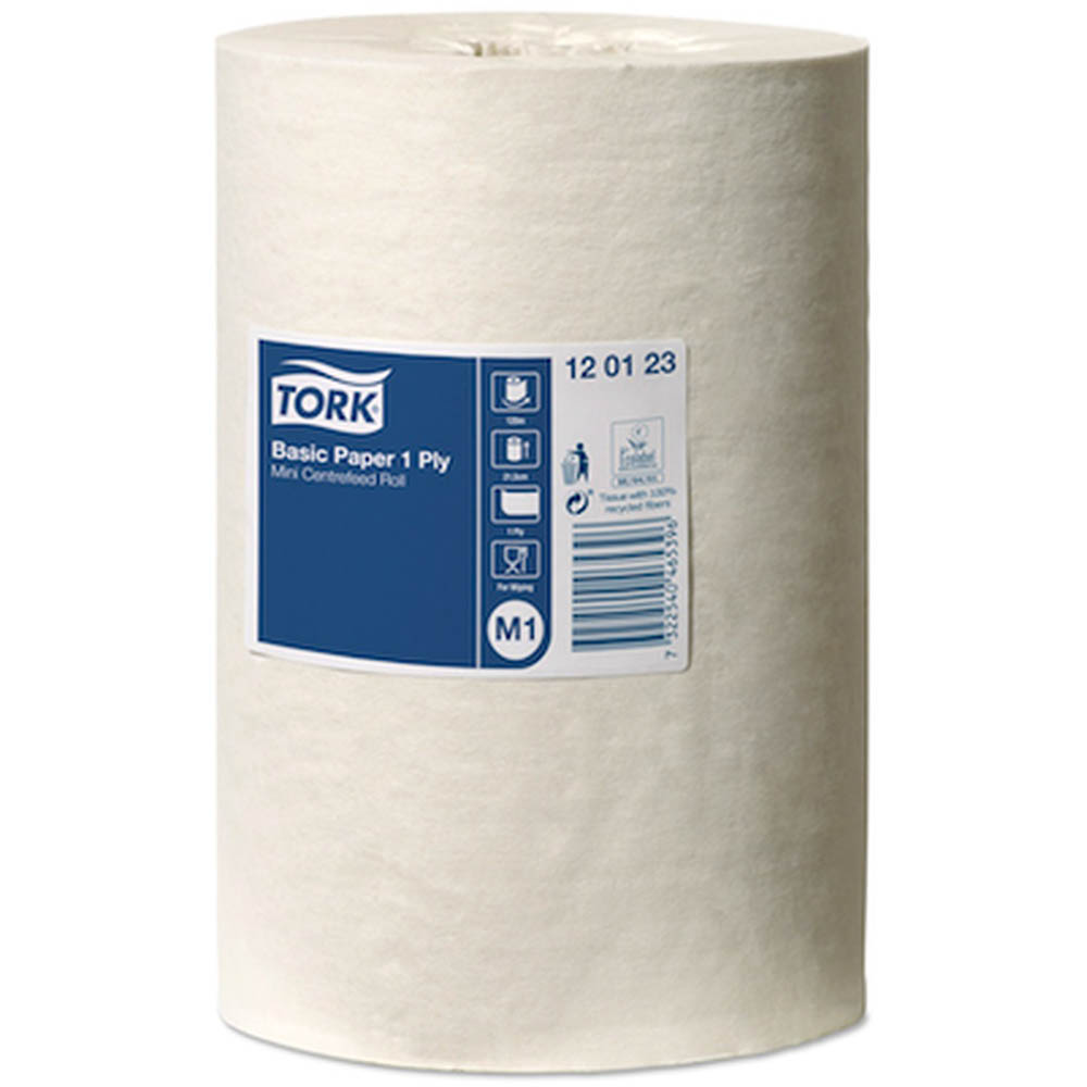 Image for TORK 120123 M1 BASIC MINI CENTREFEED TOWEL 1-PLY 120M WHITE from Mitronics Corporation