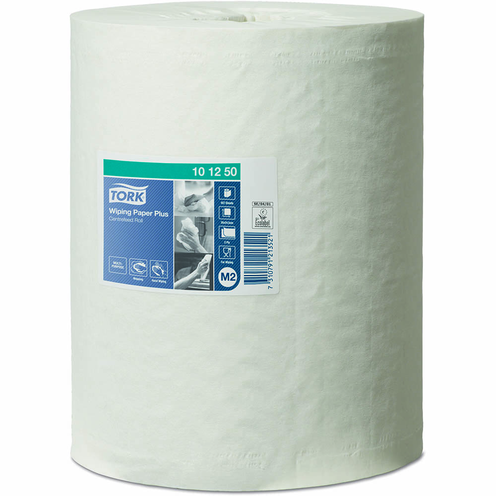 Image for TORK 101250 M2 CENTERFEED WIPING PAPER PLUS 160M WHITE from That Office Place PICTON