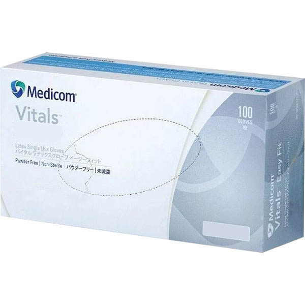 Image for MEDICOM VITALS VINYL POWDER FREE GLOVES BLUE MEDIUM PACK 100 from Mitronics Corporation