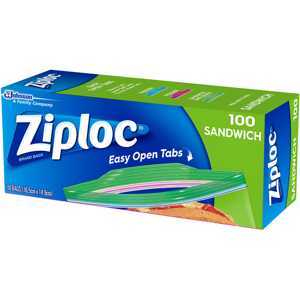 Image for ZIPLOC SANDWICH BAG PACK 100 from Office Fix - WE WILL BEAT ANY ADVERTISED PRICE BY 10%