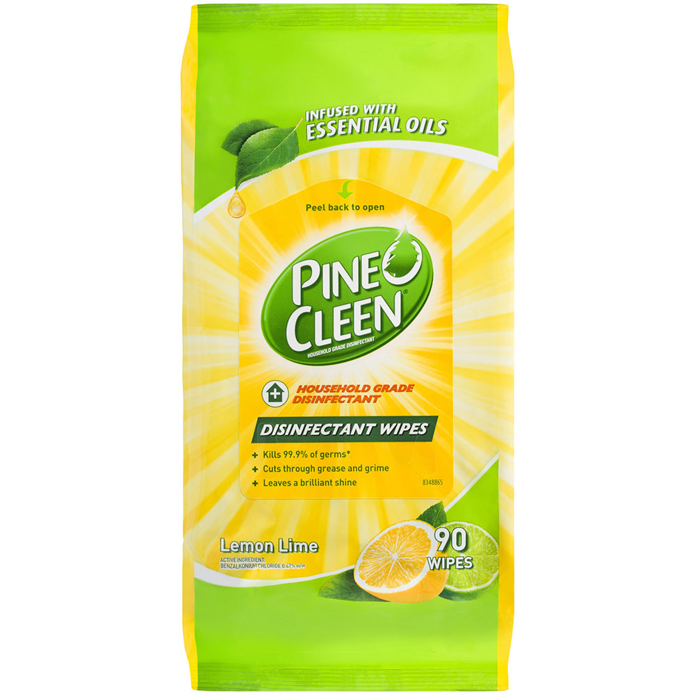 Image for PINE O CLEEN DISINFECTANT SURFACE WIPES LEMON LIME PACK 90 from Challenge Office Supplies