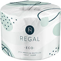 regal premium recycled toilet paper 2 ply 400 sheet carton 48