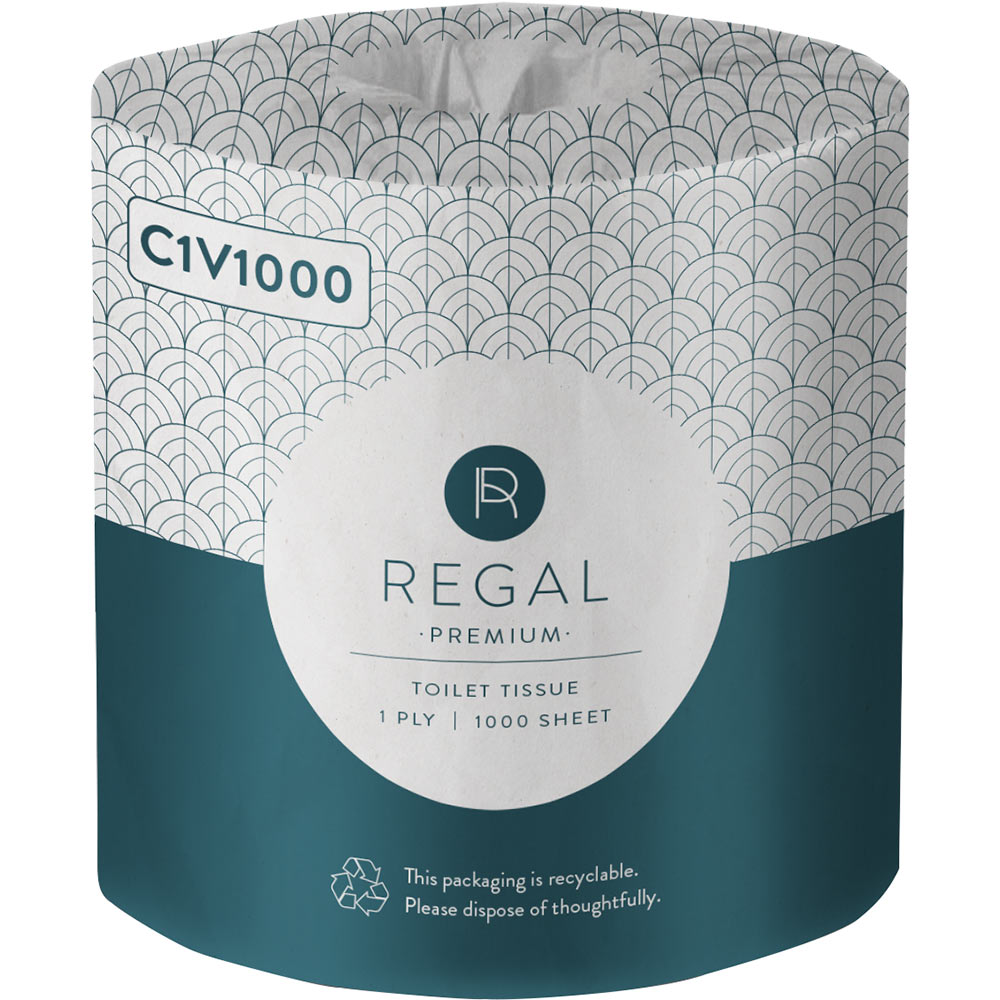 Image for REGAL PREMIUM TOILET ROLL 1 PLY 1000 SHEETS from Challenge Office Supplies
