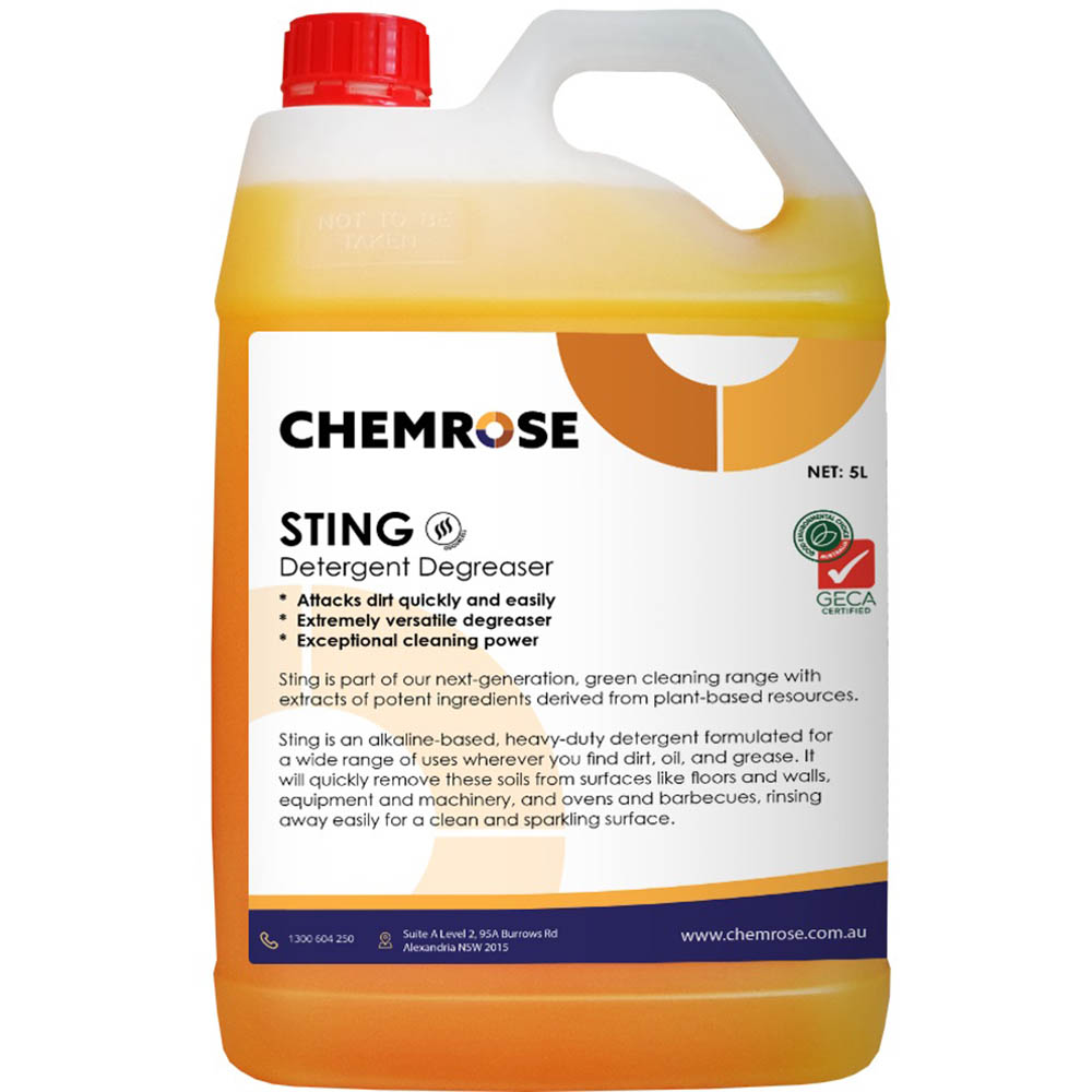 Image for CHEMROSE STING DEGREASER DETERGENT 5 LITRE from Challenge Office Supplies