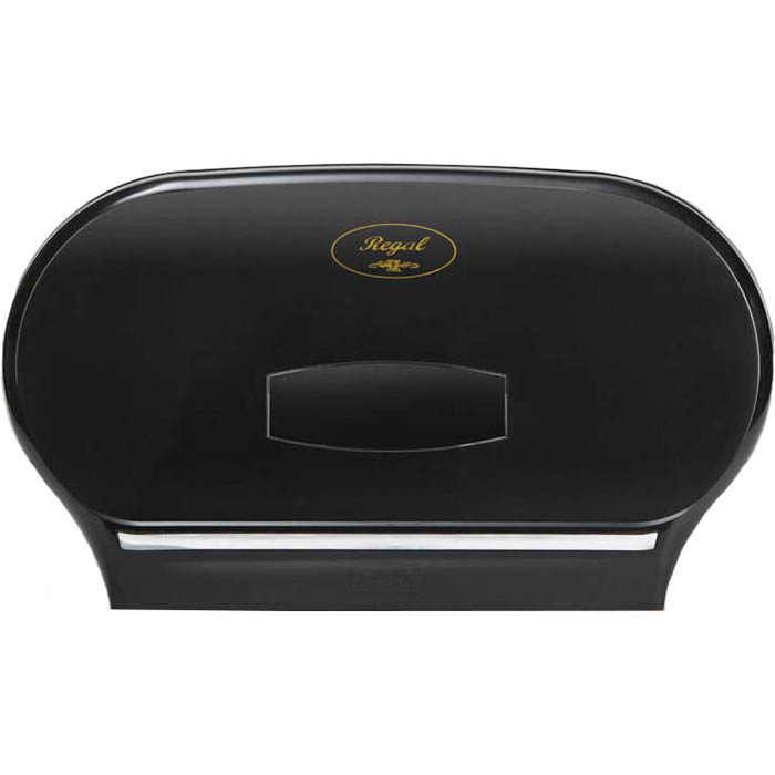 Image for REGAL JUMBO TOILET ROLL DISPENSER DOUBLE ABS BLACK from Office Express