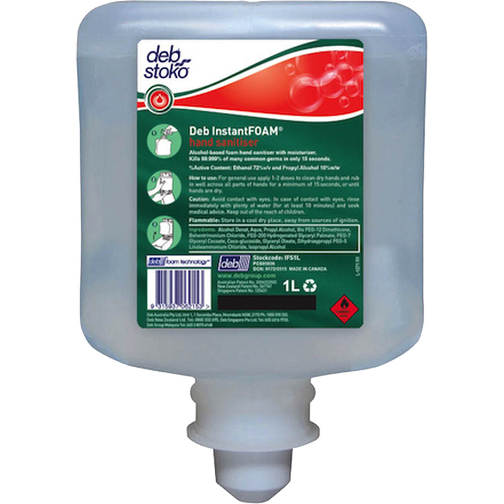 Image for DEB INSTANT FOAMING HAND SANITISER CARTRIDGE 1 LITRE CARTON 6 from Mitronics Corporation