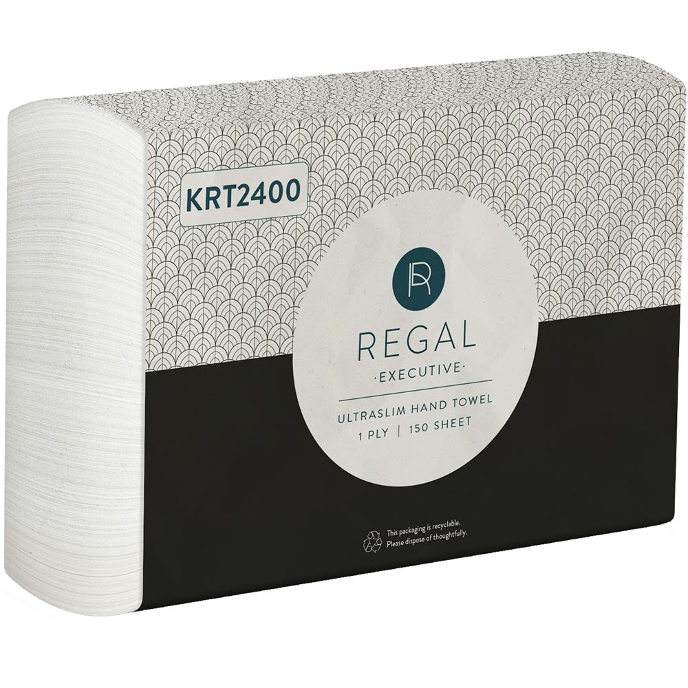 Image for REGAL EXECUTIVE TAD ULTRASLIM HAND TOWEL 1 PLY 240 X 210MM PACK 150 from Australian Stationery Supplies