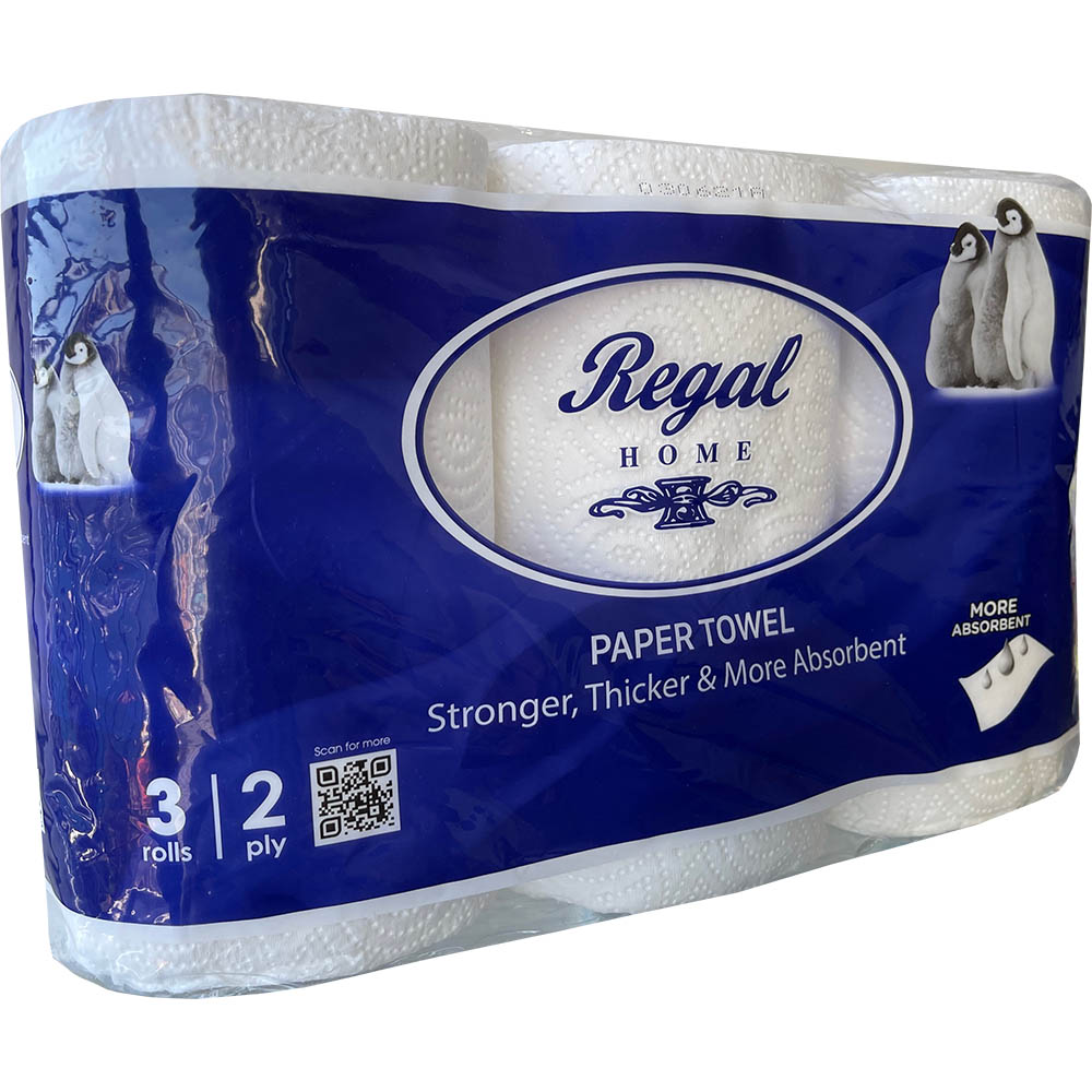 Image for REGAL KITCHEN TOWEL 2-PLY 60 SHEET WHITE PACK 3 from Mercury Business Supplies