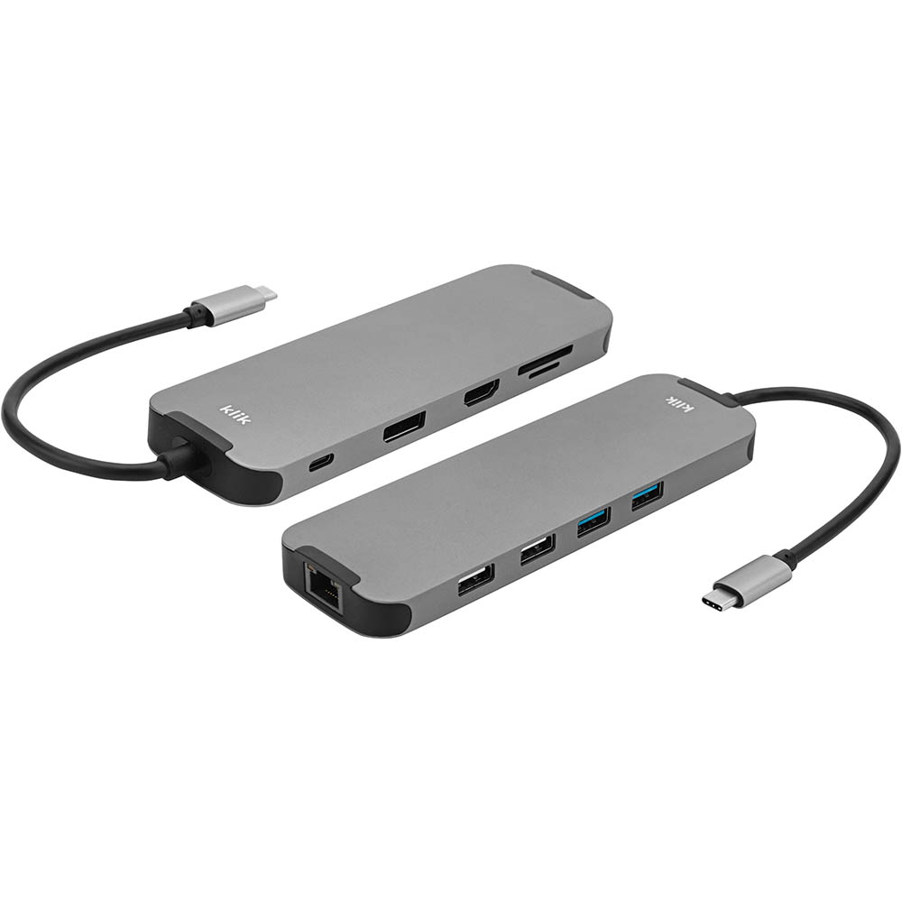 Image for KLIK KCMPHDAD USB-C 10 MULTI-PORT ADAPTER ALUMINIUM SPACE GREY from Challenge Office Supplies