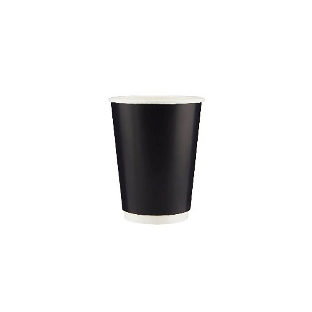 Image for AROMAS TAKEAWAY CUPS 12OZ BLACK PACK 25 from York Stationers