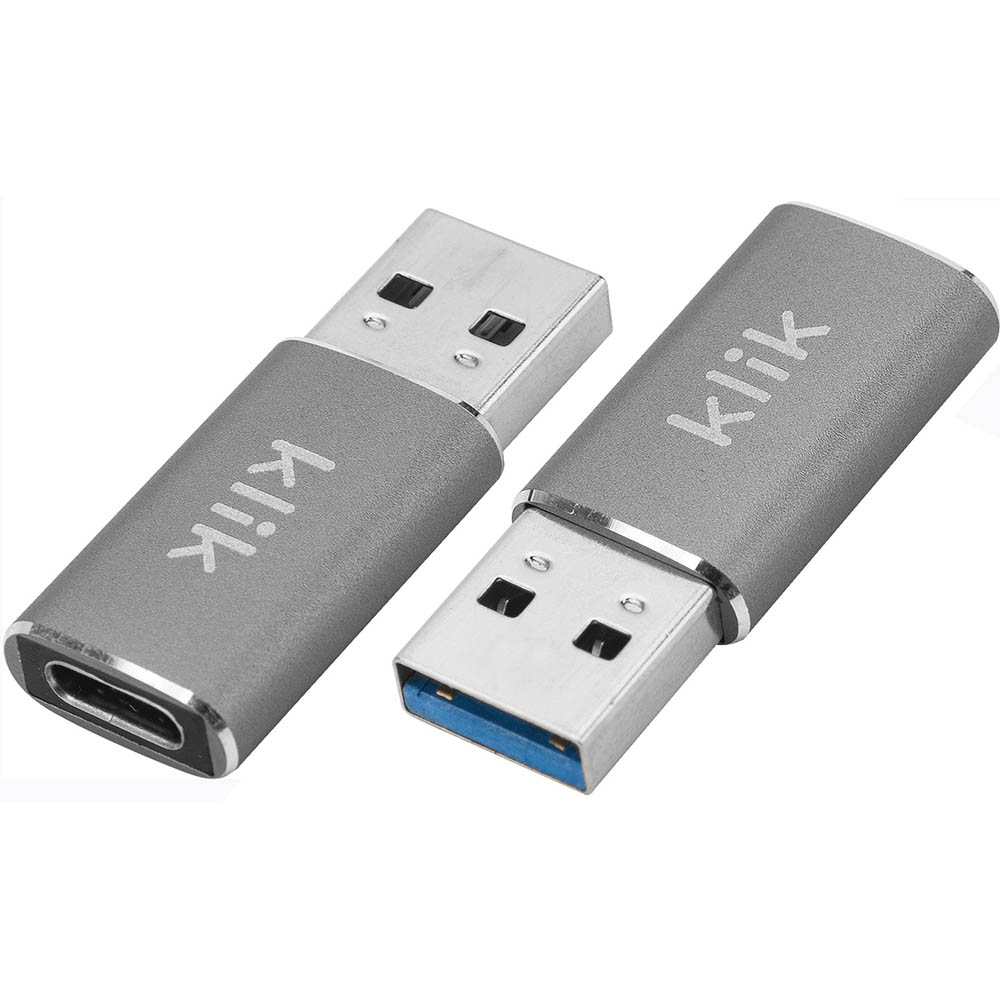 Image for KLIK KACAD USB-A MALE TO USB-C FEMALE USB 3.0 ADAPTER SILVER from Mercury Business Supplies