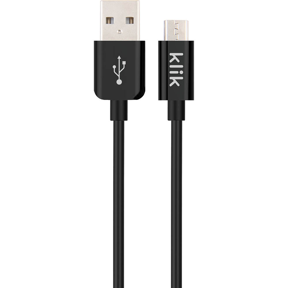 Image for KLIK MICRO USB SYNC CHARGE CABLE BLACK 1200MM from Moe Office Supplies