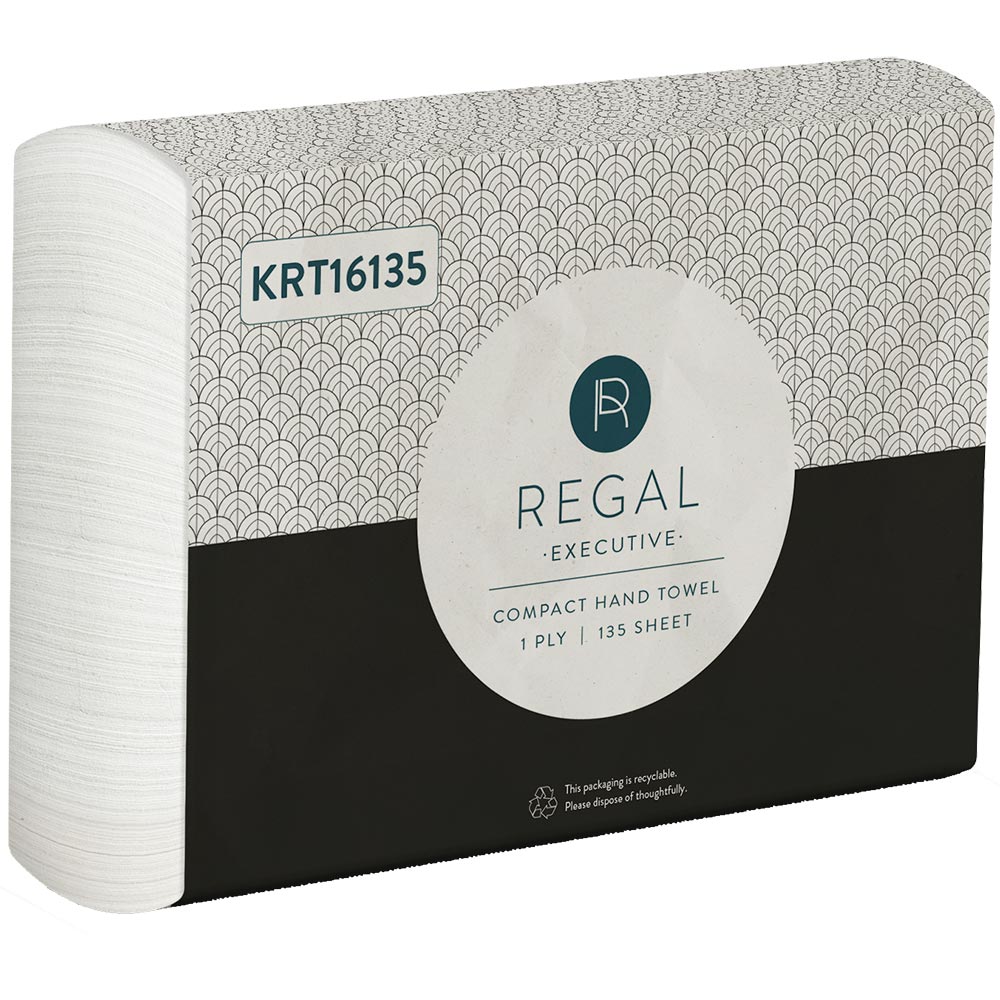 Image for REGAL EXECUTIVE COMPACT HAND TOWEL 250 X 190MM PACK 135 from Positive Stationery