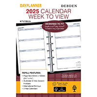 debden dayplanner kt3700 personal edition pocket refill week to view 120 x 80mm