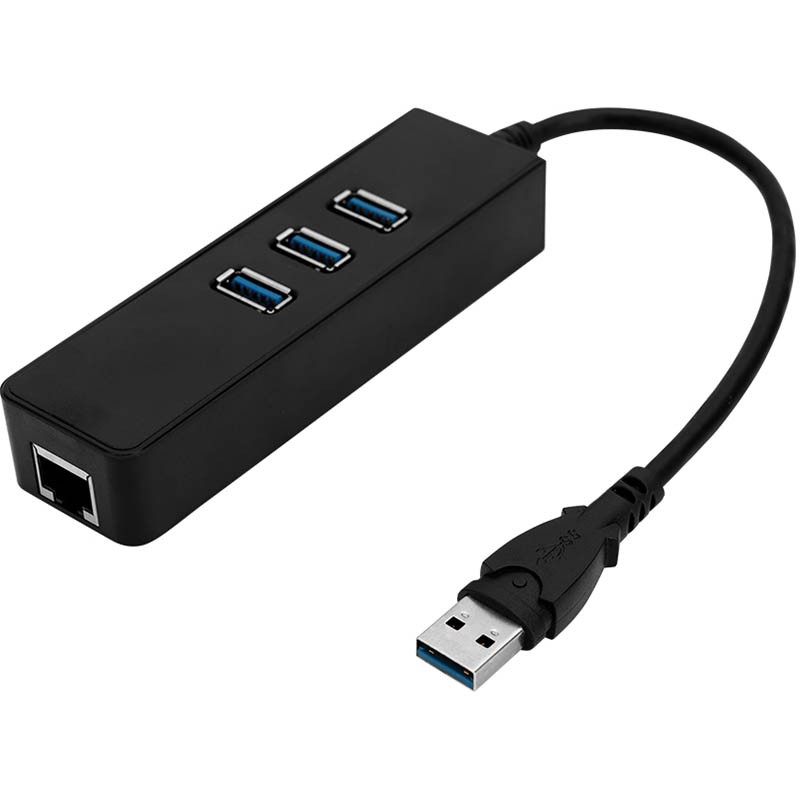 Image for KLIK 3-PORT HUB USB-A 3.0 TO GIGABIT ETHERNET SILVER from Challenge Office Supplies