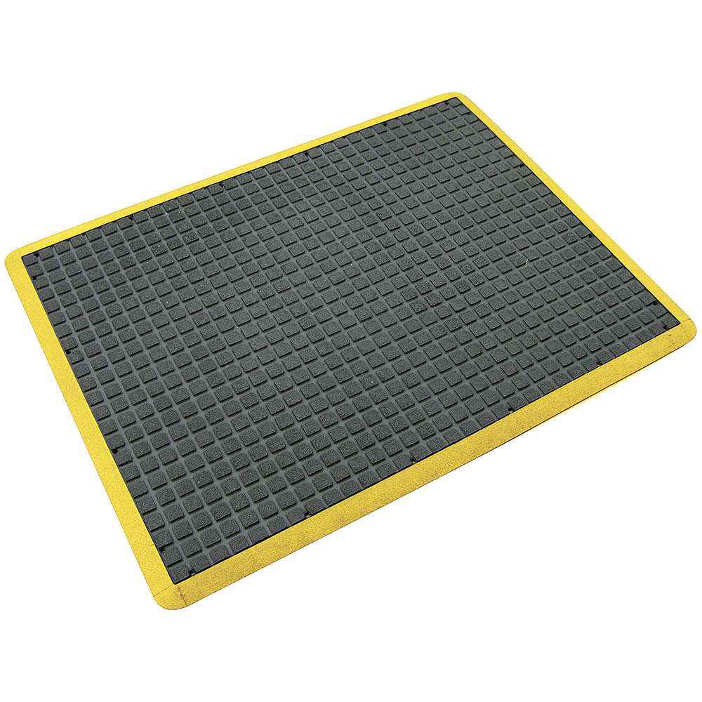 Image for AIR GRID ANTI-FATIGUE MAT 900 X 1500MM BLACK/YELLOW from Challenge Office Supplies