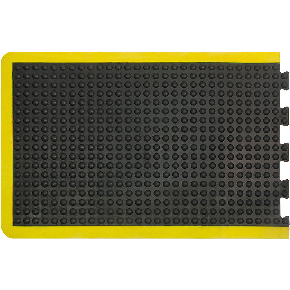 Image for MATTEK MODULAR BUBBLE MAT END 900 X 1200MM YELLOW/BLACK from BusinessWorld Computer & Stationery Warehouse