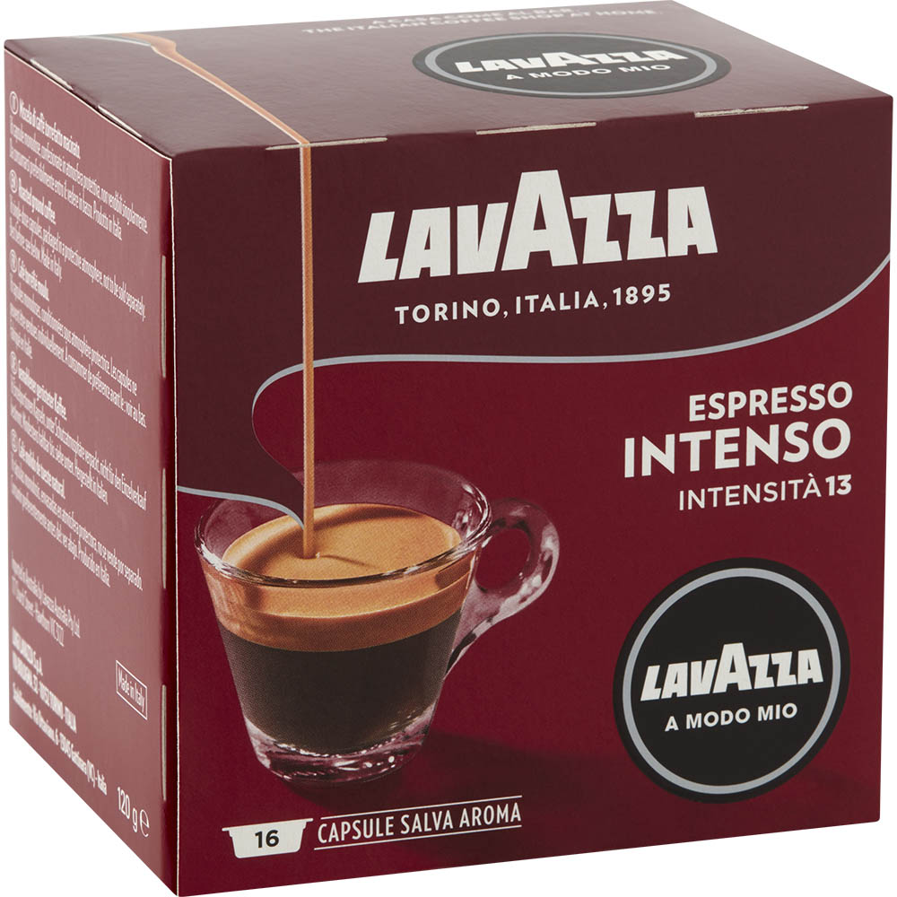 Image for LAVAZZA A MODO MIO ESPRESSO COFFEE CAPSULES INTENSO PACK 16 from Memo Office and Art
