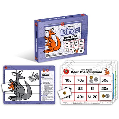 Image for LEARNING CAN BE FUN BEAT THE KANGAROO BINGO AUSSIE MONEY GAME from Office Heaven