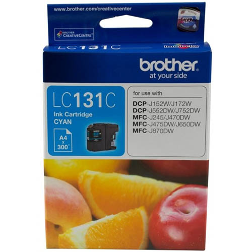 Image for BROTHER LC131C INK CARTRIDGE CYAN from Mitronics Corporation
