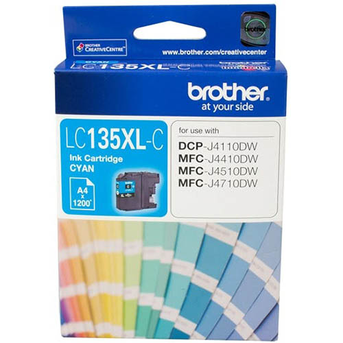 Image for BROTHER LC135XLC INK CARTRIDGE HIGH YIELD CYAN from BusinessWorld Computer & Stationery Warehouse
